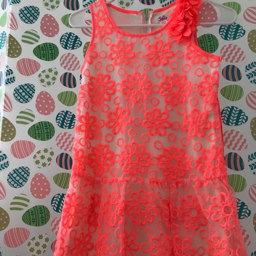 Justice coral party Easter summer dress size 10